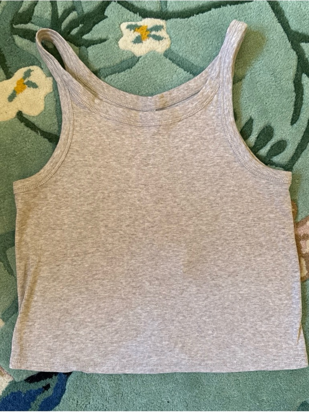 Everlane Ribbed Tank - Light Tan Heather Gray